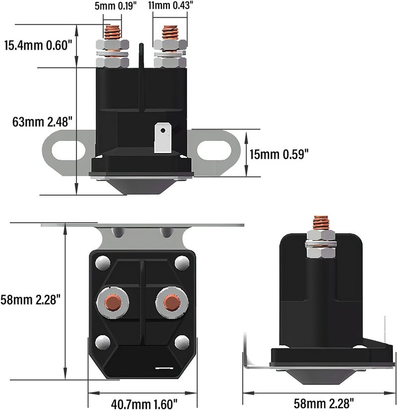 JTAREA 725-1426 Solenoid 12V Lawn Mower Starter Solenoids Replacement Parts for MTD 925-1426 725-1426A 925-1426A 725-0771 925-0771 Snapper 18817 75671 Toro 112-0309 - Image 2